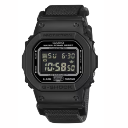 CASIO G-SHOCK DW-5600MNC-1 BLACK CLOTH BAND DIGITAL MEN WATCH